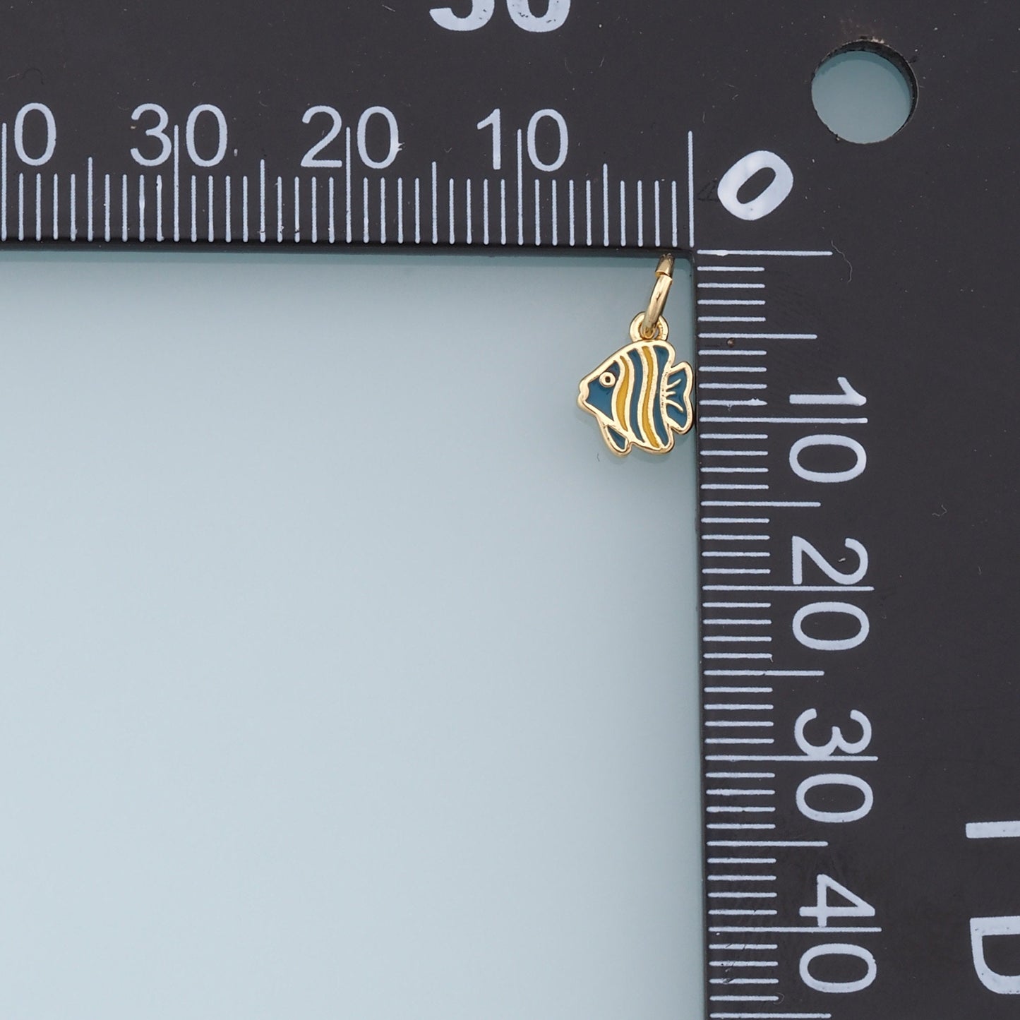 Cute Tiny Fish Charms,18K Gold Filled Enamel Fish Pendant,Kawaii Charm Bracelet Necklace for DIY Jewelry Making Supply