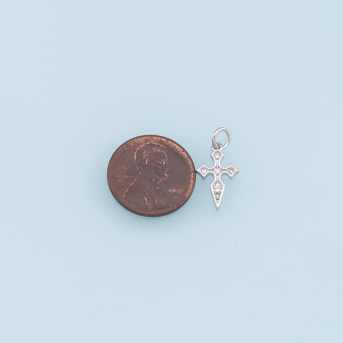 Gold Cross Charms,18K Gold Filled Cross Pendant,CZ Micro Pave Cross Charm Bracelet Necklace for DIY Jewelry Making Supply
