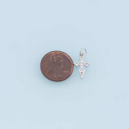 Gold Cross Charms,18K Gold Filled Cross Pendant,CZ Micro Pave Cross Charm Bracelet Necklace for DIY Jewelry Making Supply