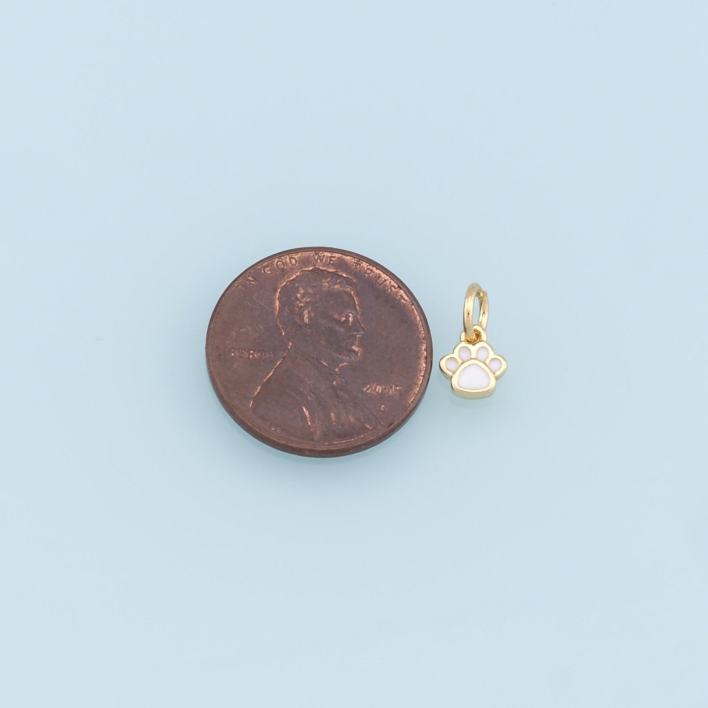 Gold Tiny Paw Charms,18K Gold Filled Cat Paw Pendant,Enamel Dog Paw Charm Bracelet Necklace for DIY Jewelry Making Supply