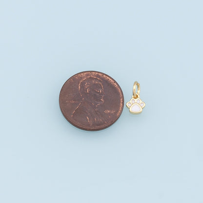 Gold Tiny Paw Charms,18K Gold Filled Cat Paw Pendant,Enamel Dog Paw Charm Bracelet Necklace for DIY Jewelry Making Supply