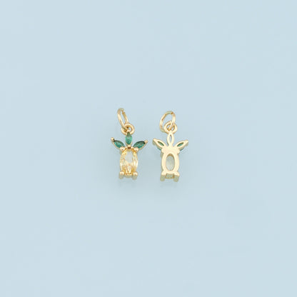 Gold Tiny Pineapple Crystal Charms,18K Gold Filled Pineapple Pendant,Fruit Charm Bracelet Necklace for DIY Jewelry Making Supply