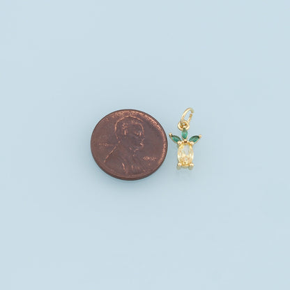 18K Gold Filled Apple Charm Pendant for Jewelry Making