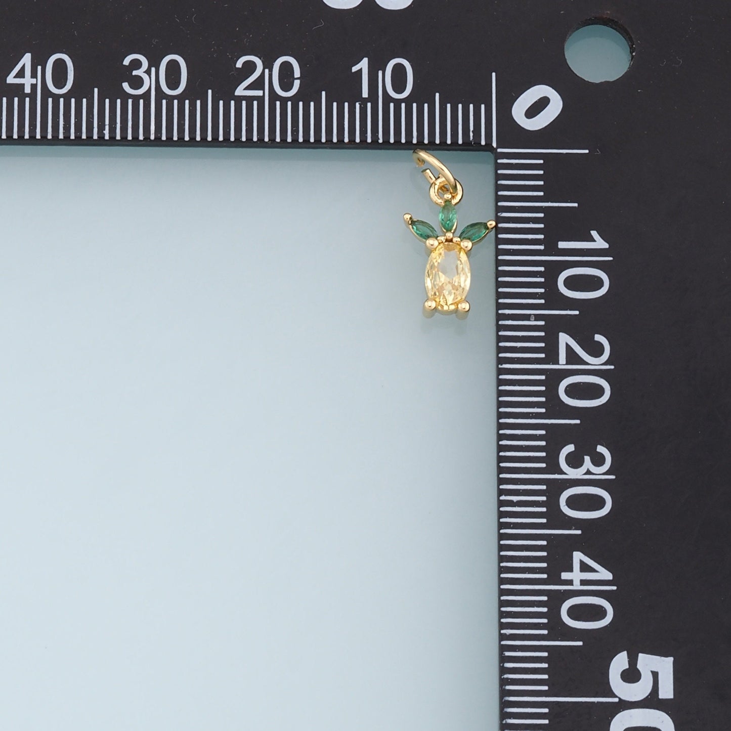 Gold Tiny Pineapple Crystal Charms,18K Gold Filled Pineapple Pendant,Fruit Charm Bracelet Necklace for DIY Jewelry Making Supply