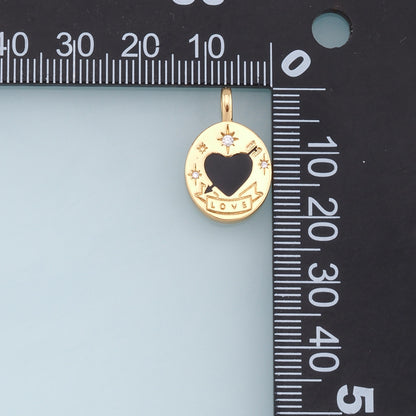 18K Gold Filled Heart Enamel Charm Pendant for Jewelry Making