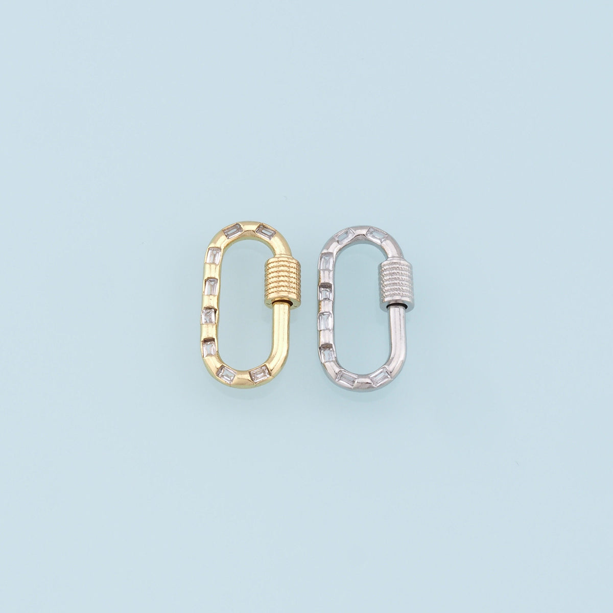 18K Gold Filled Oval Carabiner Clasp,Buckle Clasp,Carabiner Screw Clasp,Turnbuckle,for DIY Jewelry