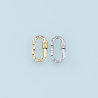 18K Gold Filled Oval Carabiner Clasp,Buckle Clasp,Carabiner Screw Clasp,Turnbuckle,for DIY Jewelry