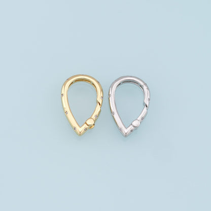 18K Gold Filled Oval teardrop Carabiner Clasp,Buckle Clasp,Carabiner push Clasp,for DIY Jewelry