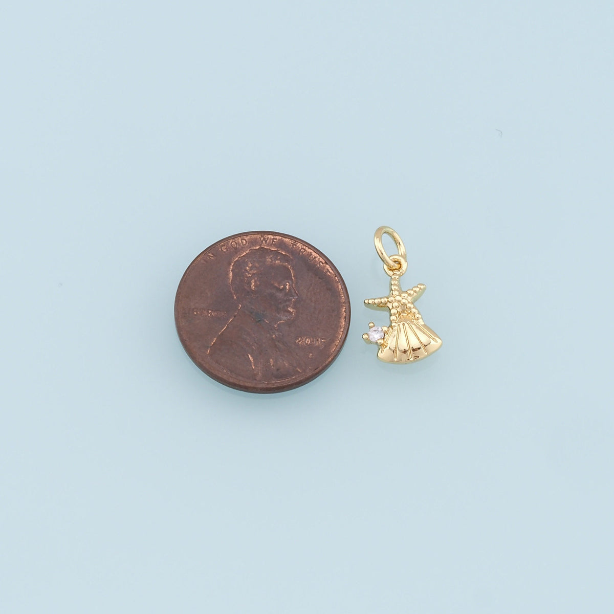 18K Gold Filled Star CZ Charm Pendant for Jewelry Making