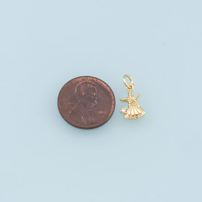 18K Gold Filled Star CZ Charm Pendant for Jewelry Making