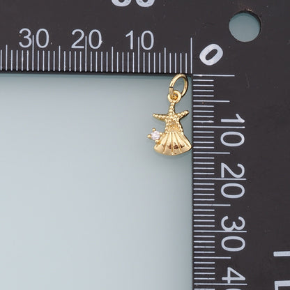 18K Gold Filled Star CZ Charm Pendant for Jewelry Making