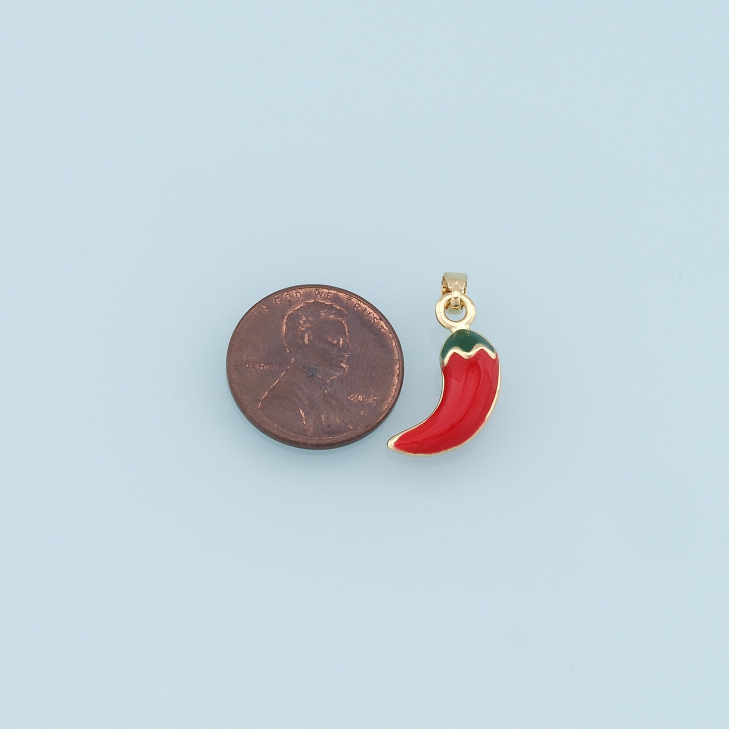 Gold Chili Charms,18K Gold Filled Chili Pendant,Enamel Chili Charm Bracelet Necklace for DIY Jewelry Making Supply