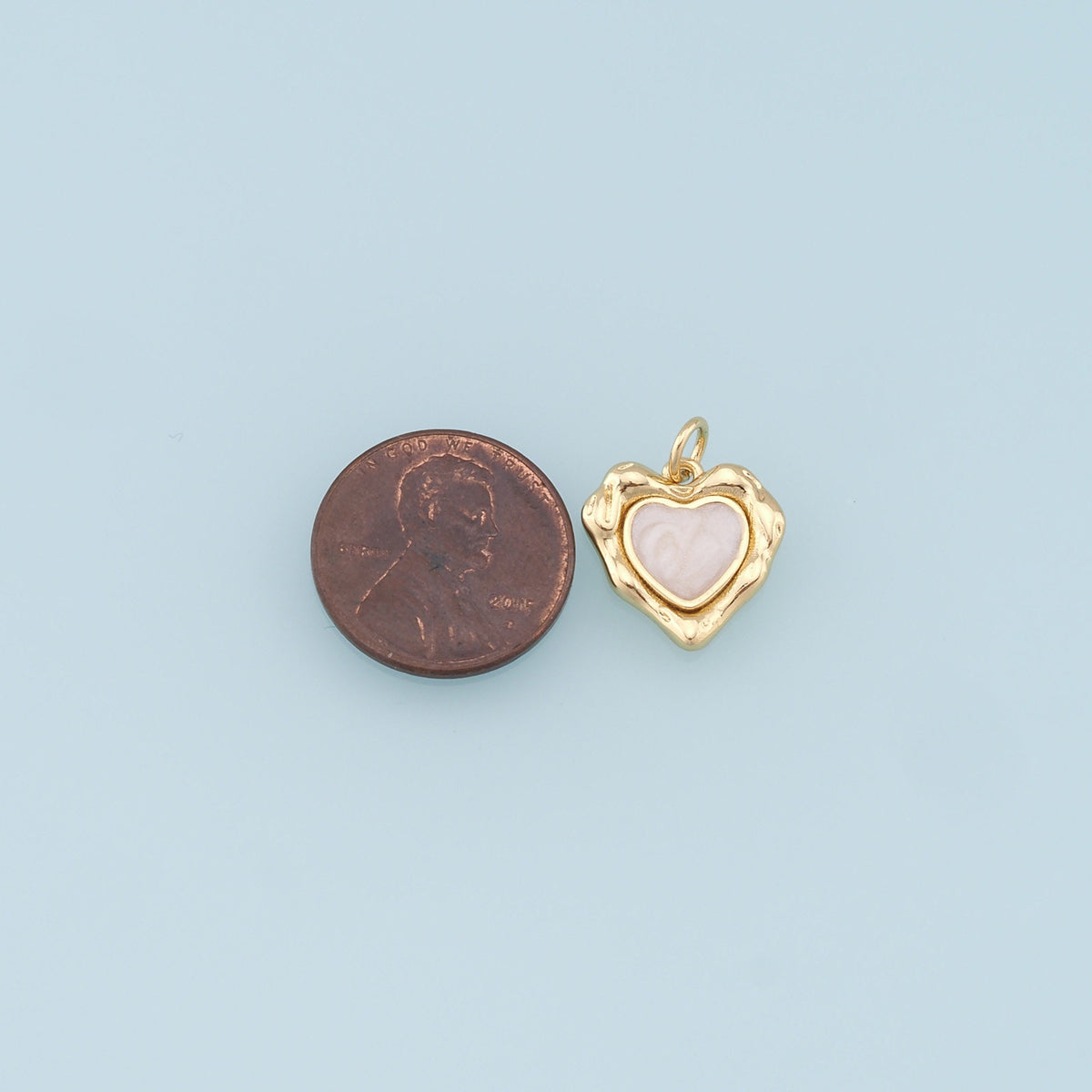 Gold Heart Charms,18K Gold Filled Heart Pendant,Heart Charm Bracelet Necklace for DIY Jewelry Making Supply