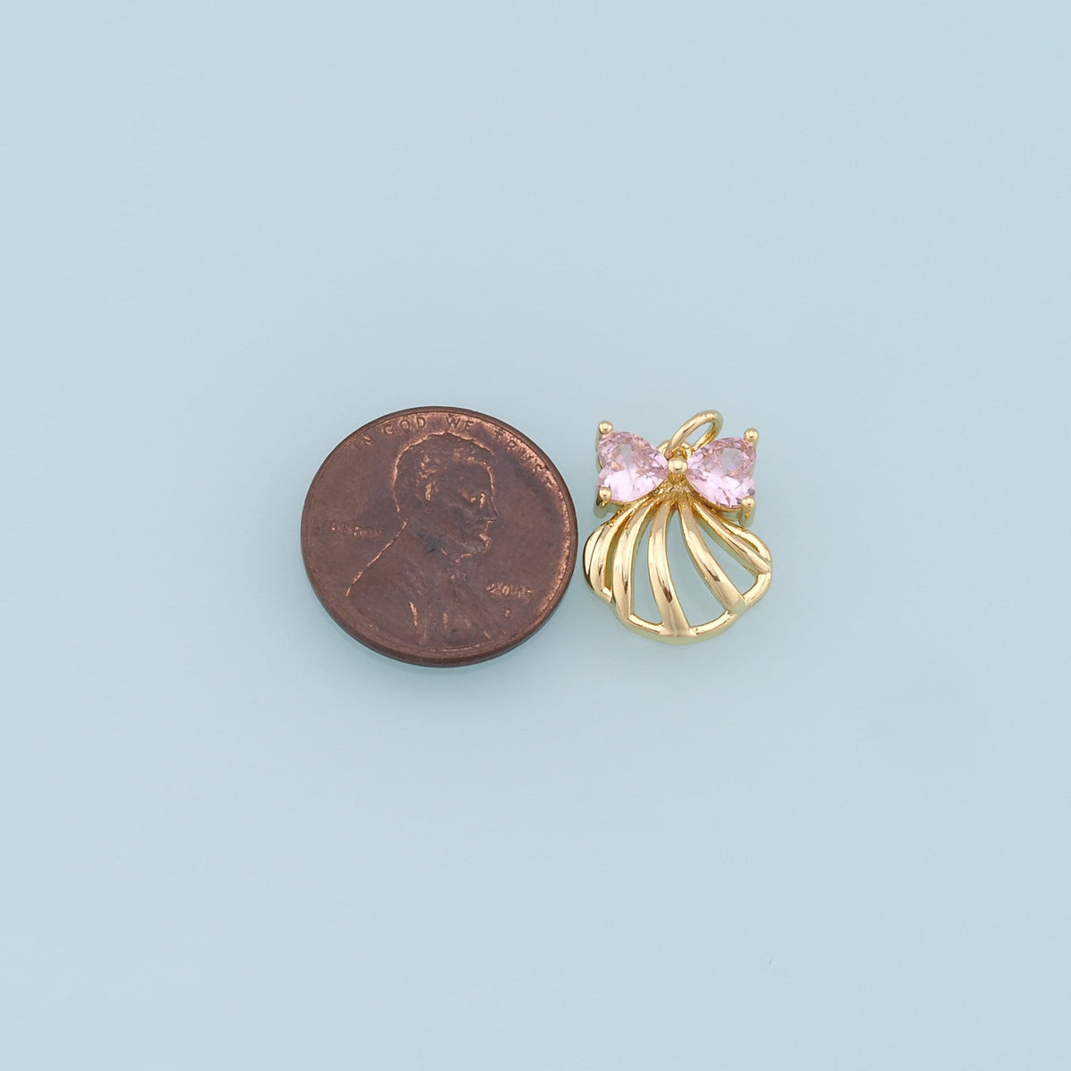 Gold Shell Charms,18K Gold Filled Conch Shell Pendant,CZ Shell Charm Bracelet Necklace for DIY Jewelry Making Supply