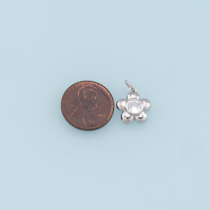 Gold Flower Charms,18K Gold Filled Flower Pendant,Silver Flower Charm Bracelet Necklace for DIY Jewelry Making Supply