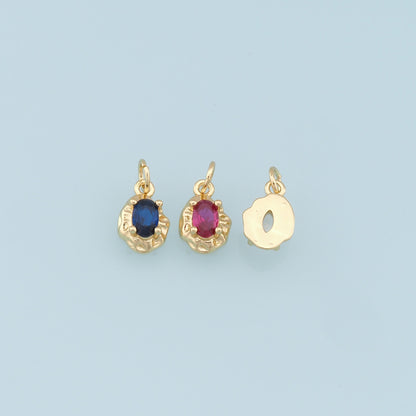 Gold Oval Crystal Charm,18K Gold Filled Oval Pendant,Irregular Oval Charm Bracelet Necklace for DIY Jewelry Making Supply