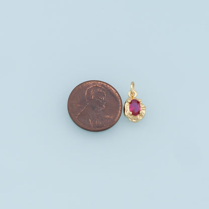 Gold Oval Crystal Charm,18K Gold Filled Oval Pendant,Irregular Oval Charm Bracelet Necklace for DIY Jewelry Making Supply