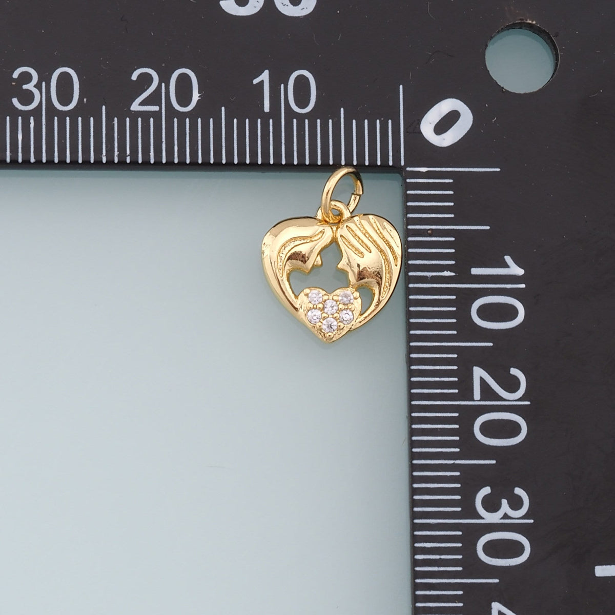 Gold Heart Charms,18K Gold Filled Heart Pendant,CZ Micro Pave Heart Charm Bracelet Necklace for DIY Jewelry Making Supply