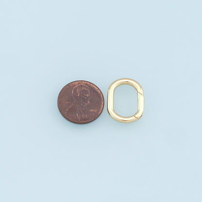 18K Gold Filled Oval Clasp for Jewelry Making