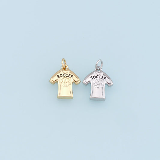 Gold Tiny Football Jersey Charms,18K Gold Football Pendant,Soccer Charm Bracelet Necklace for DIY Jewelry Making Supply