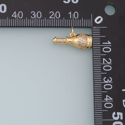 18K Gold Filled Hand CZ Charm Pendant for Jewelry Making