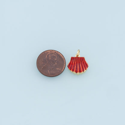 Gold Shell Charms,18K Gold Filled Conch Shell Pendant,Conch Shell Charm Bracelet Necklace for DIY Jewelry Making Supply