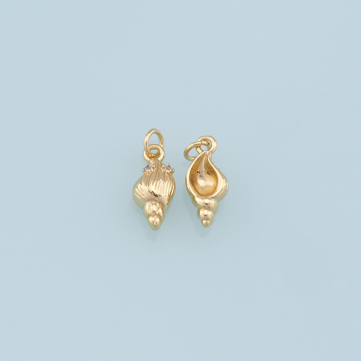 Gold Conch Charms,18K Gold Filled Conch Shell Pendant,Silver Conch Shell Charm Bracelet Necklace for DIY Jewelry Making Suppl