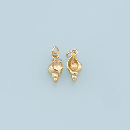 Gold Conch Charms,18K Gold Filled Conch Shell Pendant,Silver Conch Shell Charm Bracelet Necklace for DIY Jewelry Making Suppl