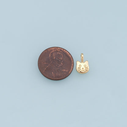 Gold Tiny Cat Charms,18K Gold Filled Cat Pendant,Cute Cat Charm Bracelet Necklace for DIY Jewelry Making Supply