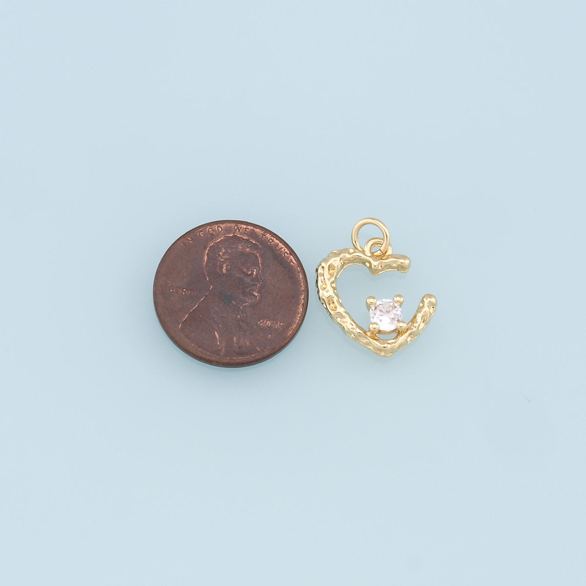 Gold Heart Charms,18K Gold Filled Heart Pendant,Heart Charm Bracelet Necklace for DIY Jewelry Making Supply