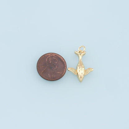 Gold Whale Charms,18K Gold Filled Whale Pendant,Ocean Charm Bracelet Necklace for DIY Jewelry Making Supply