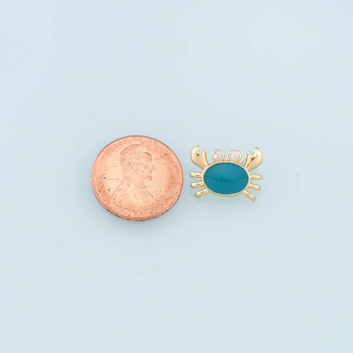 Gold Crab Charms,18K Gold Filled Enamel Crab Pendant,Ocean Charms Bracelet Necklace for DIY Jewelry Making Supply