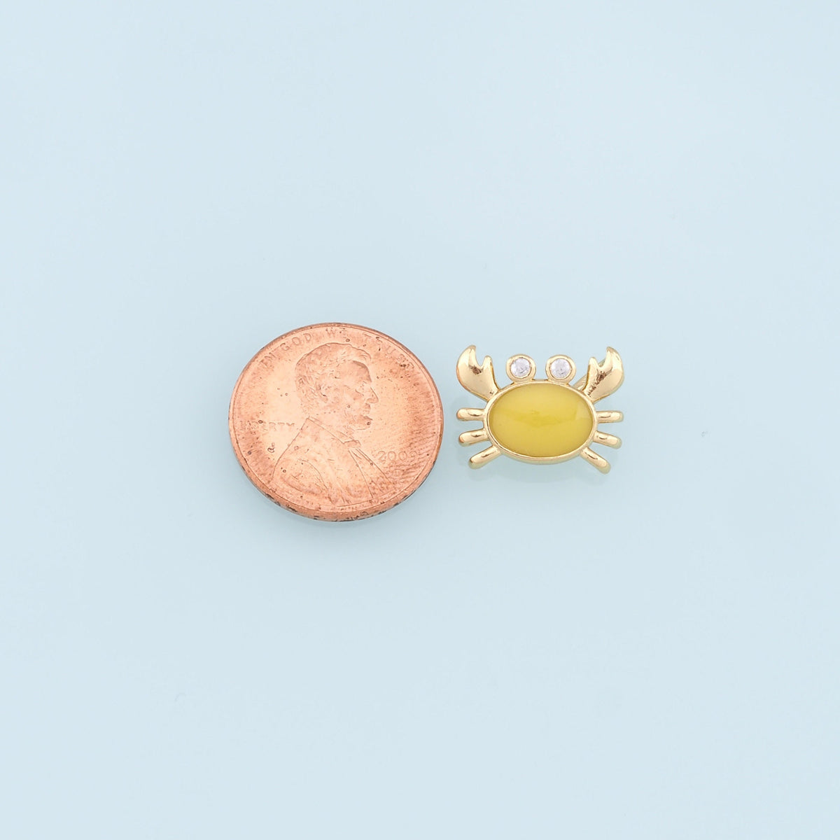 Gold Crab Charms,18K Gold Filled Enamel Crab Pendant,Ocean Charms Bracelet Necklace for DIY Jewelry Making Supply