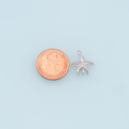 Gold Starfish Connector Charms,18K Gold Filled Sea Star Pendant,Starfish Charm Bracelet Necklace for DIY Jewelry Making Suppl
