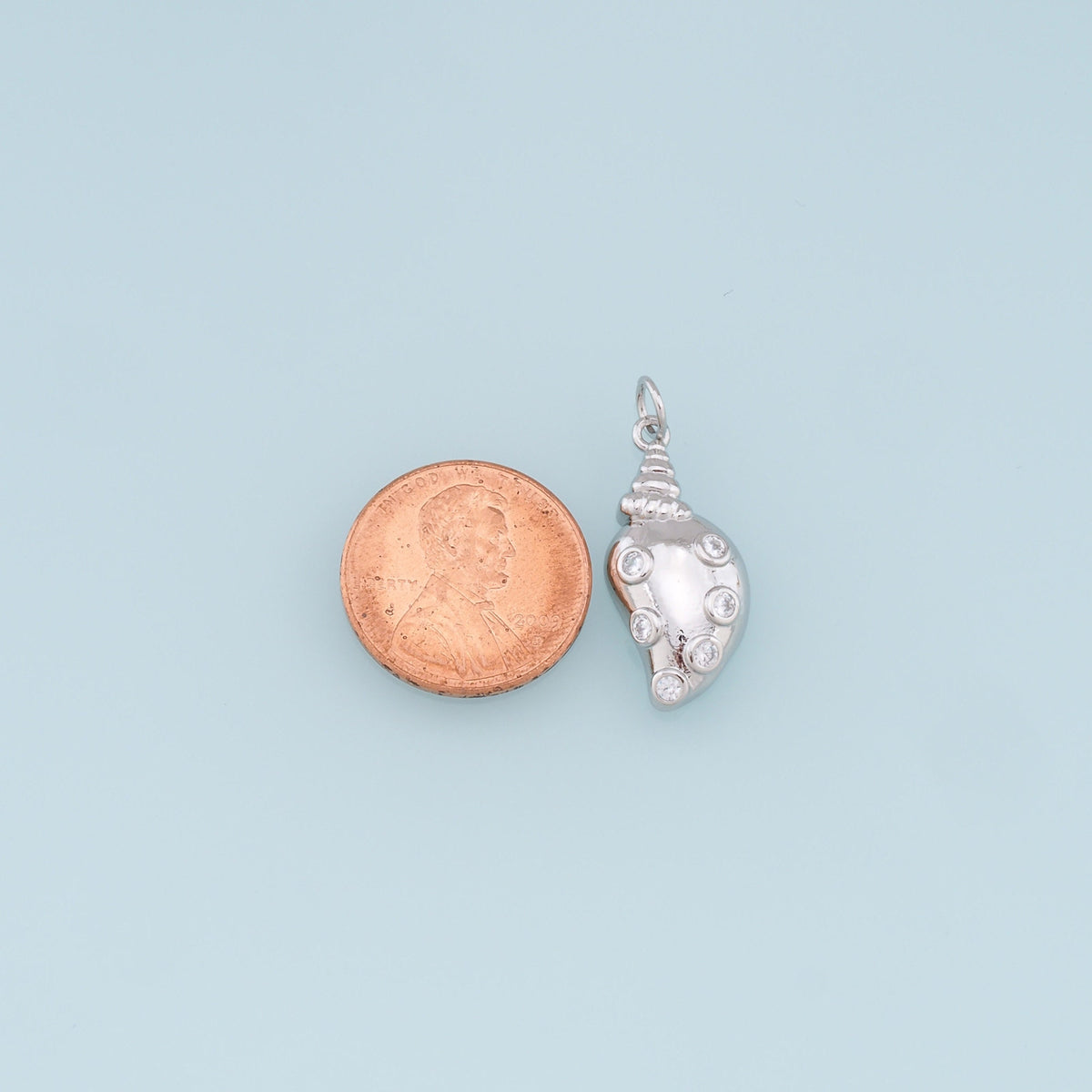 Gold Conch Charms,18K Gold Filled Conch Shell Pendant,CZ Conch Shell Charm Bracelet Necklace for DIY Jewelry Making Supply