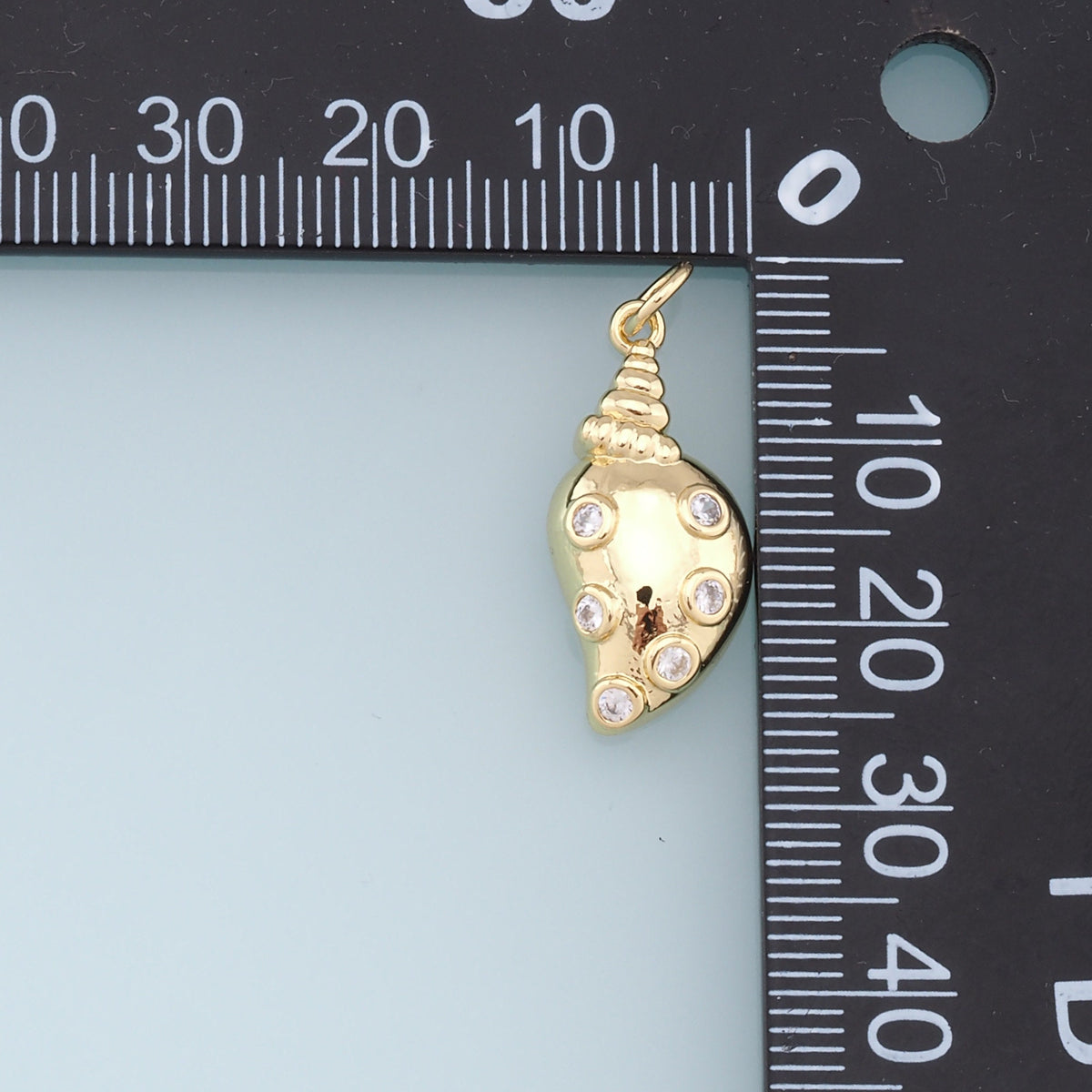 Gold Conch Charms,18K Gold Filled Conch Shell Pendant,CZ Conch Shell Charm Bracelet Necklace for DIY Jewelry Making Supply