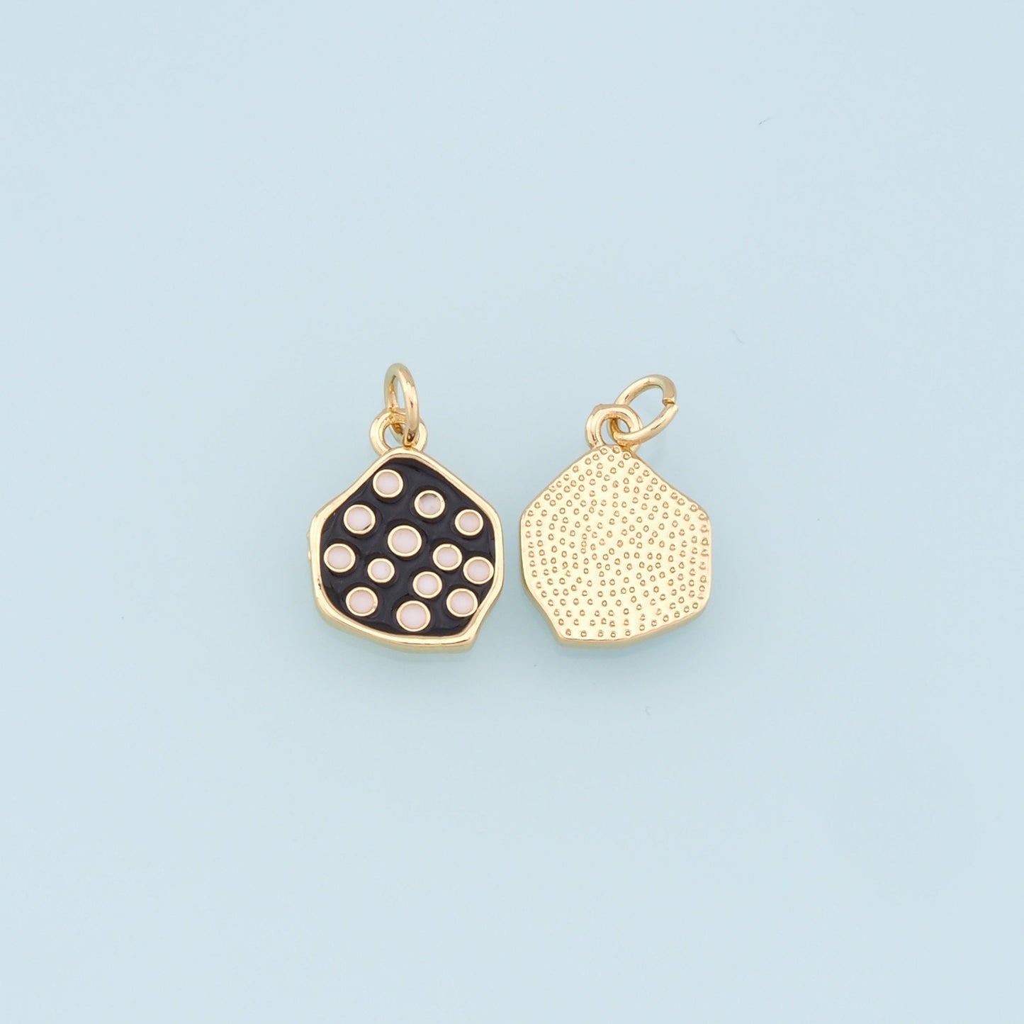 Gold Dots Charms,18K Gold Filled Enamel Dots Pendant,Geometry Charm Bracelet Necklace for DIY Jewelry Making Supply