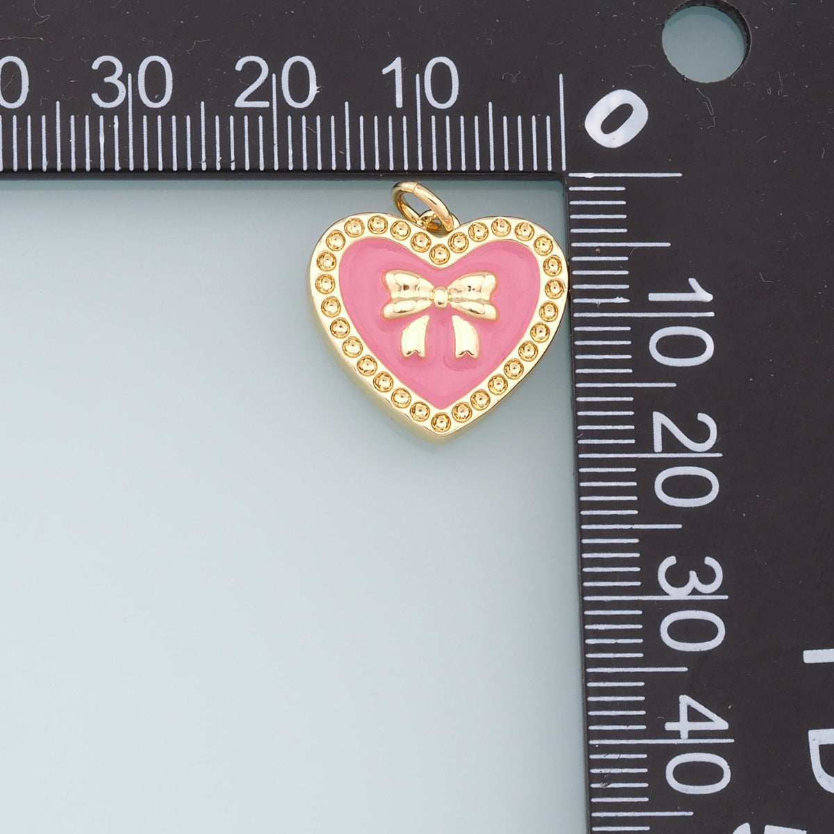 18K Gold Filled Heart Enamel Charm Pendant for Jewelry Making