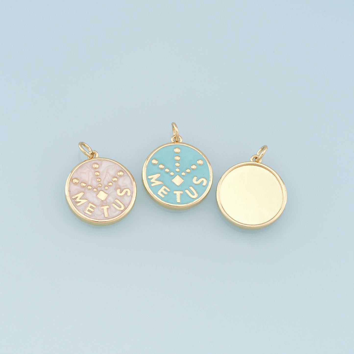Gold Enamel Charms,18K Gold Filled Enamel Pendant Charm Bracelet Necklace for DIY Jewelry Making Supply