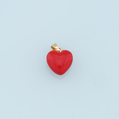 Gold Heart Charms,18K Gold Filled Enamel Heart Pendant,Red Heart Charm Bracelet Necklace for DIY Jewelry Making Supply