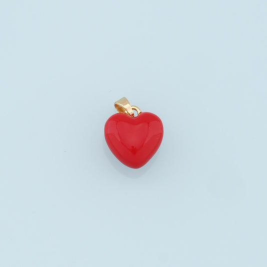 Gold Heart Charms,18K Gold Filled Enamel Heart Pendant,Red Heart Charm Bracelet Necklace for DIY Jewelry Making Supply