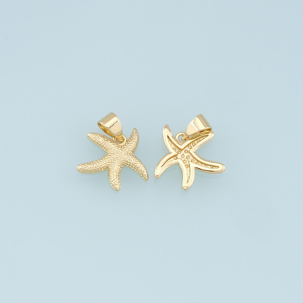 Gold Starfish Charms,18K Gold Filled Sea Star Pendant,Starfish Charm Bracelet Necklace for DIY Jewelry Making Supply