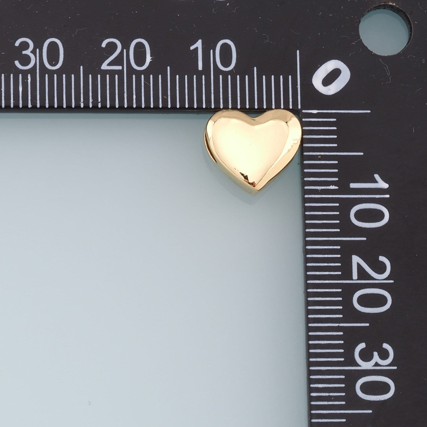 Gold Heart Beads Charms,18K Gold Filled Heart Bracelet Necklace for DIY Jewelry Making Supply hole 2mm