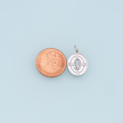 Gold Oval Charms,18K Gold Filled Oval Pendant,Crystal Oval Charm Bracelet Necklace for DIY Jewelry Making Supply