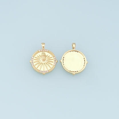 Gold Pineapple Charms,18K Gold Filled Round Pineapple Pendant,Fruit Medallion Charm Bracelet Necklace for DIY Jewelry Making Supply