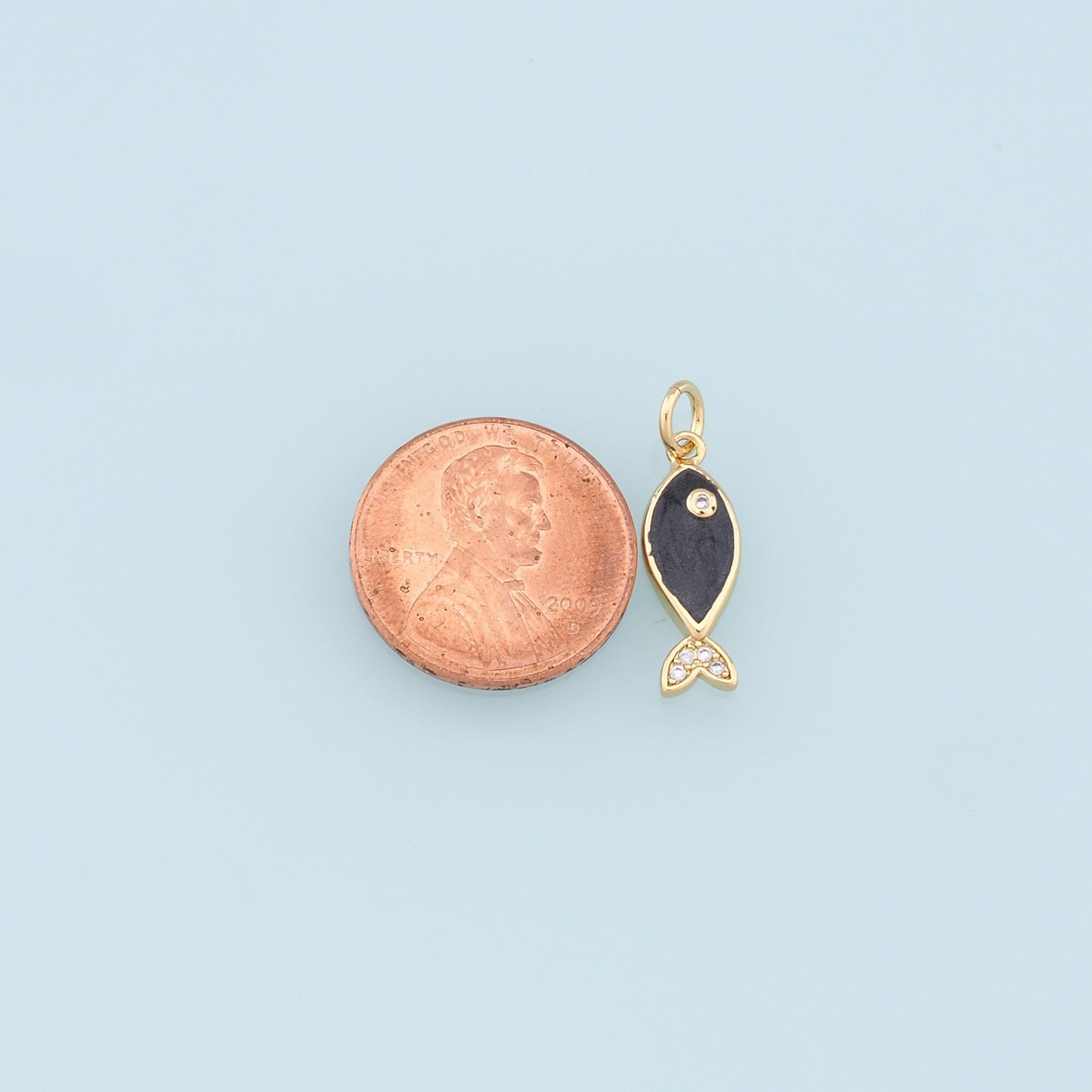 Gold Fish Charms,18K Gold Filled Enamel Fish Pendant,Kawaii Charm Bracelet Necklace for DIY Jewelry Making Supply