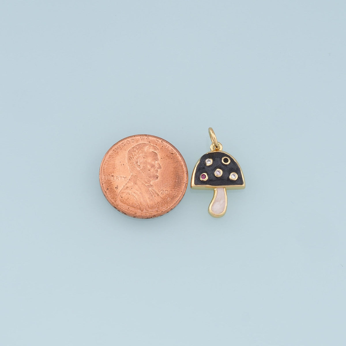 Gold Mushroom Charms,18K Gold Filled Enamel Mushroom Pendant,Kawaii Charm Bracelet Necklace for DIY Jewelry Making Supply