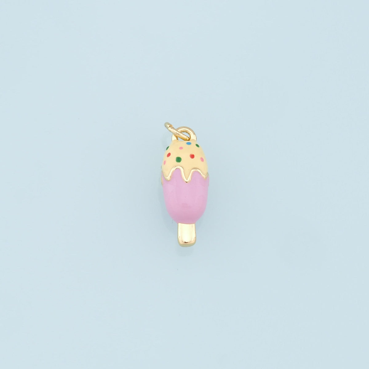 Ice Cream Charms,18K Gold Filled Enamel Ice Cream Pendant,Cute Ice Cream Charm Bracelet Necklace for DIY Jewelry Making Suppl