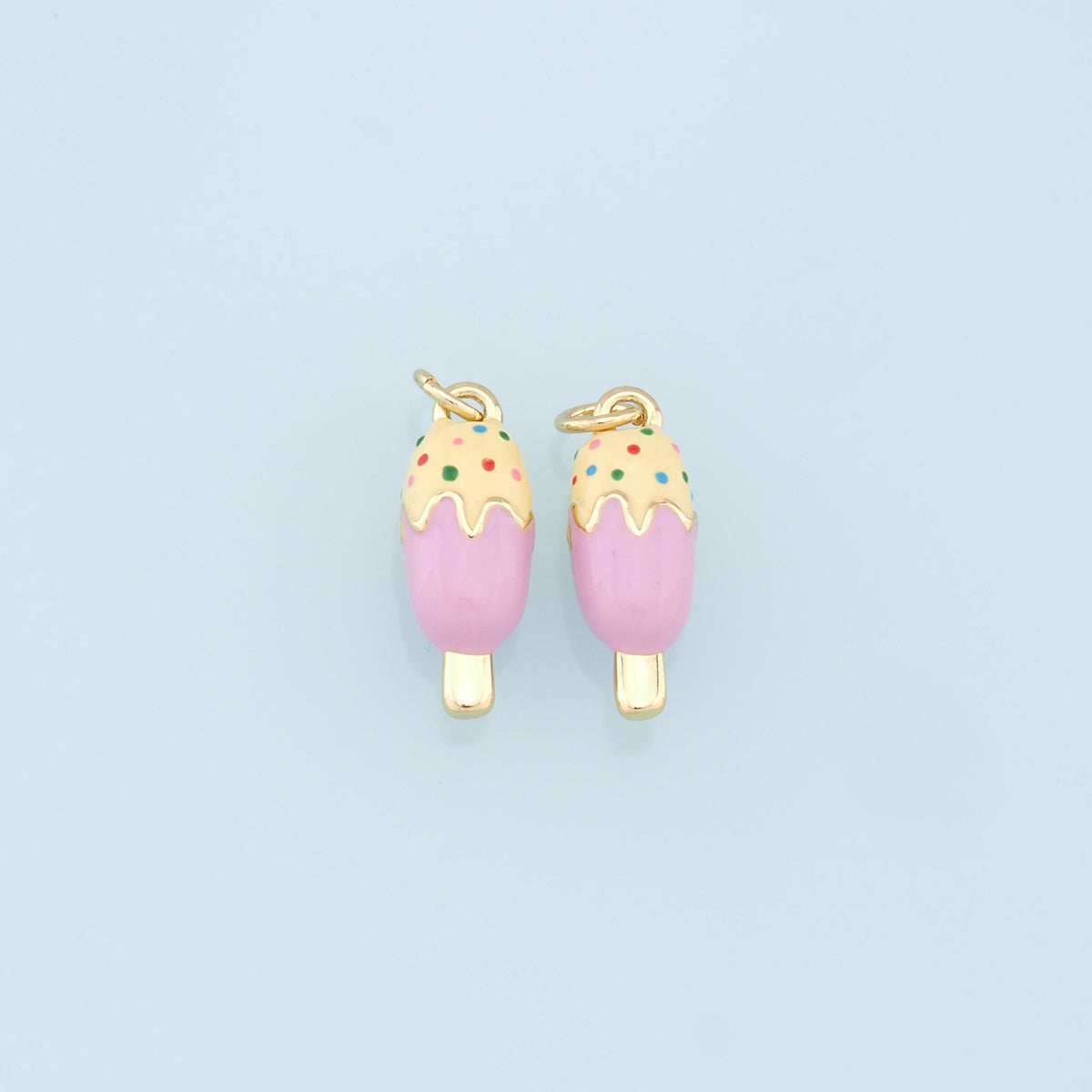 Ice Cream Charms,18K Gold Filled Enamel Ice Cream Pendant,Cute Ice Cream Charm Bracelet Necklace for DIY Jewelry Making Suppl
