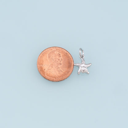 Gold Starfish Charms,18K Gold Filled Sea Star Pendant,CZ Starfish Charm Bracelet Necklace for DIY Jewelry Making Supply